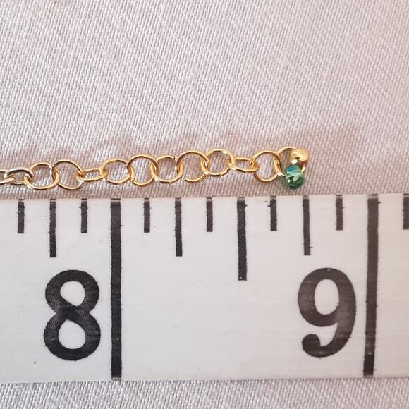 Four Leaf Clover Charm Bracelet Gold Tone Curb Chain - Picture 11 of 15